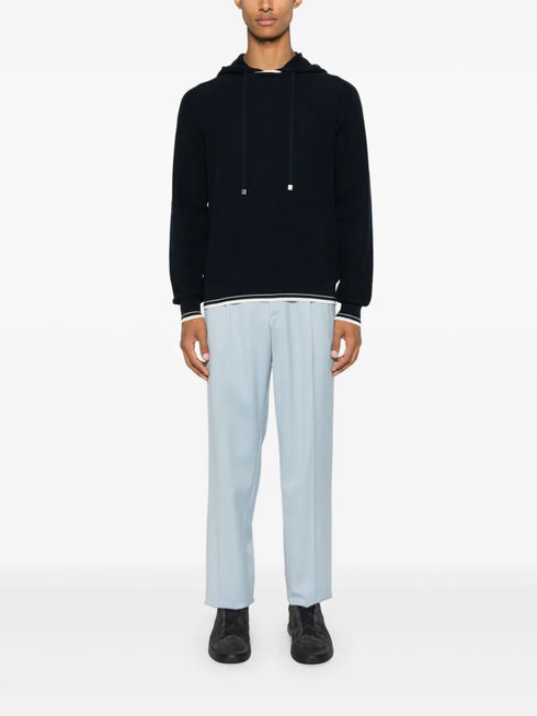 striped-edge hoodie